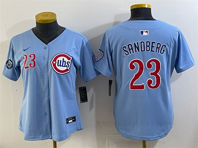 Youth Chicago Cubs #23 Ryne Sandberg Blue 'Ryne Sandberg Tribute' Vapor Limited V2 Stitched Baseball Jersey